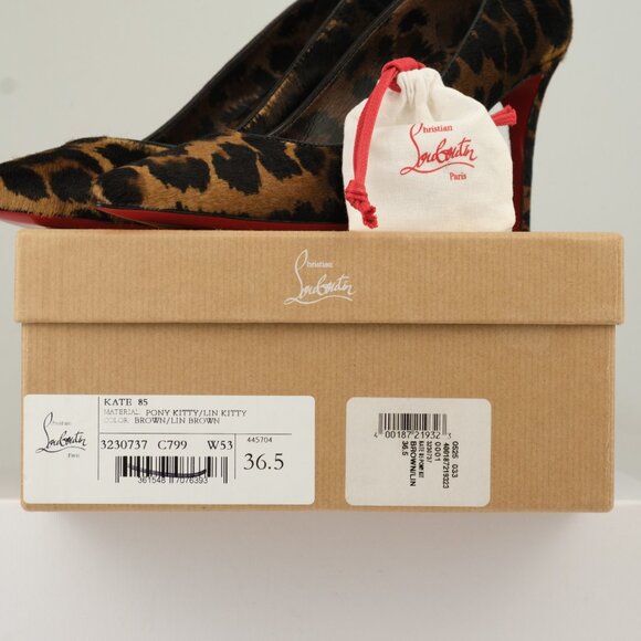 Christian Louboutin Pony Kitty Kate 85 Leopard Print Pumps,Brown, EU 36.5/US 6.5 - Picture 12 of 13